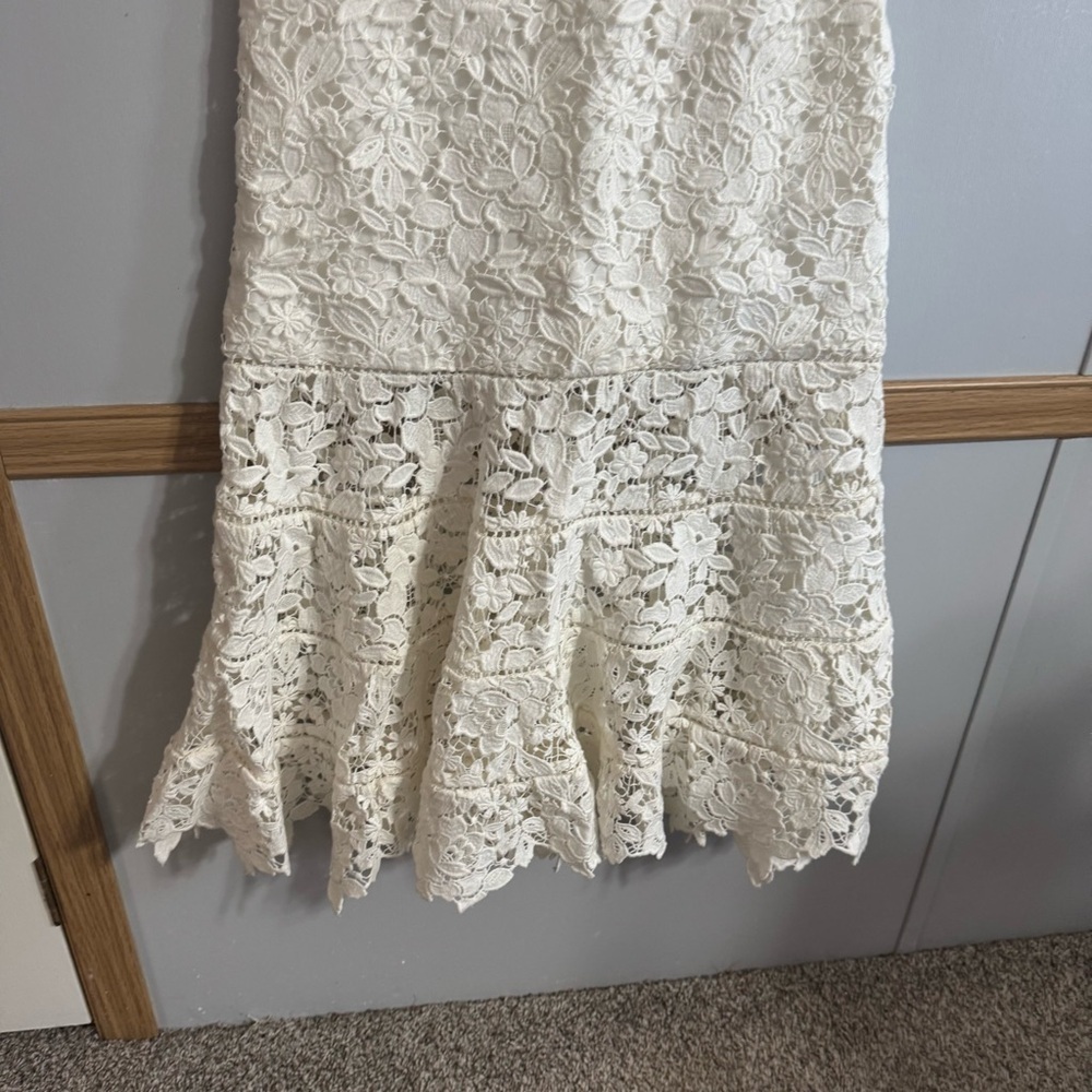 Joie Celedonia Floral Lace Scallop White Dress Size 4 - Picture 9 of 14